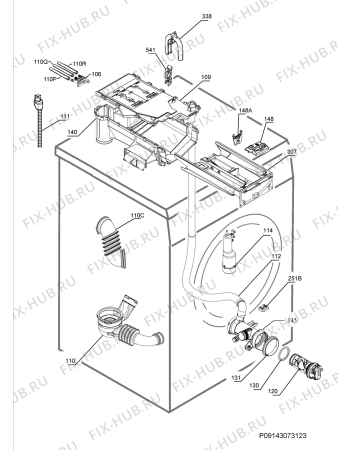 Взрыв-схема стиральной машины Electrolux EWF1286ODW - Схема узла Hydraulic System 272